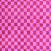 Square Machine Washable Checkered Pink Modern Rug, wshabs164pnk