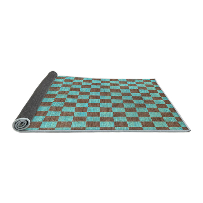 Sideview of Checkered Light Blue Modern Rug, abs164lblu