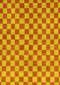 Checkered Yellow Modern Rug, abs164yw