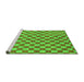Sideview of Machine Washable Checkered Green Modern Area Rugs, wshabs164grn