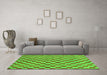 Machine Washable Checkered Green Modern Area Rugs in a Living Room,, wshabs164grn