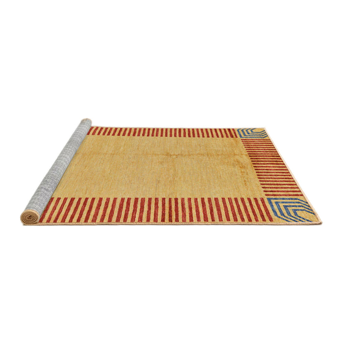 Sideview of Machine Washable Abstract Orange Rug, wshabs165