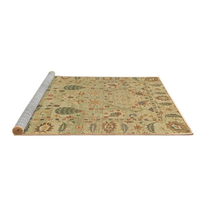 Sideview of Machine Washable Abstract Cinnamon Brown Rug, wshabs1650