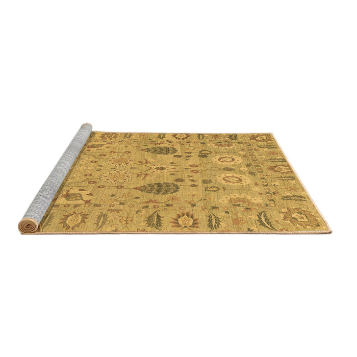 Sideview of Machine Washable Oriental Brown Traditional Rug, wshabs1650brn
