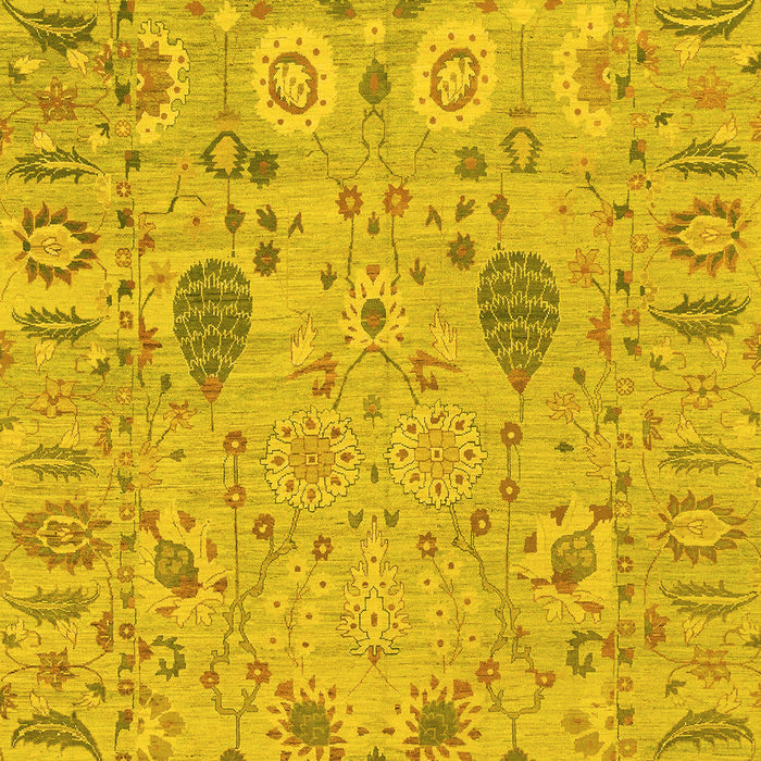 Machine Washable Oriental Yellow Traditional Rug, wshabs1650yw