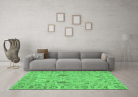 Machine Washable Oriental Emerald Green Traditional Rug, wshabs1650emgrn