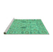 Sideview of Machine Washable Oriental Turquoise Traditional Area Rugs, wshabs1650turq