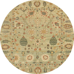 Round Machine Washable Abstract Cinnamon Brown Rug, wshabs1650