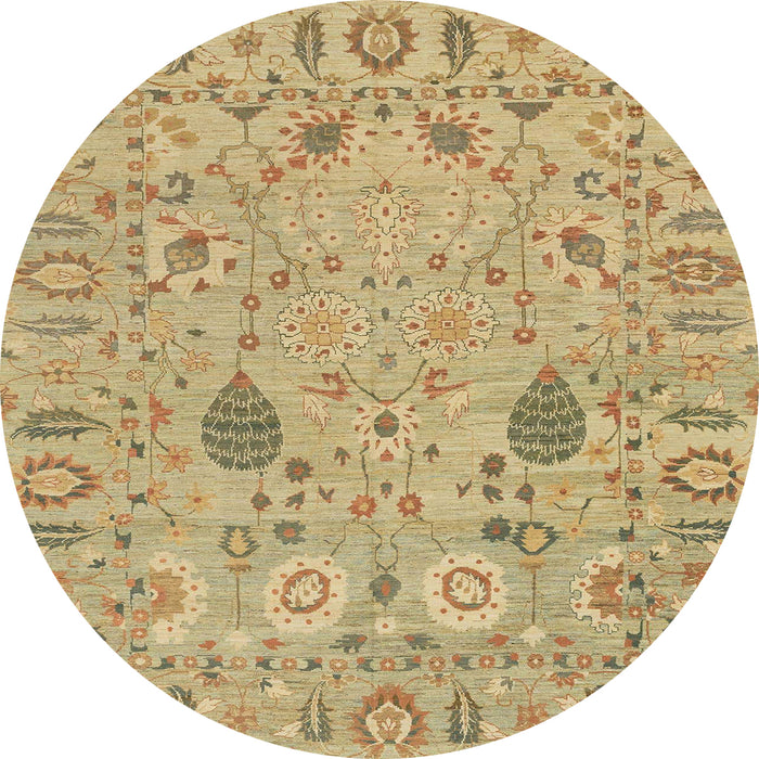 Round Machine Washable Abstract Cinnamon Brown Rug, wshabs1650