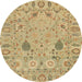 Round Machine Washable Abstract Cinnamon Brown Rug, wshabs1650