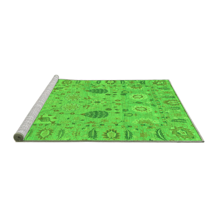 Sideview of Machine Washable Oriental Green Traditional Area Rugs, wshabs1650grn