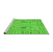 Sideview of Machine Washable Oriental Green Traditional Area Rugs, wshabs1650grn