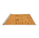 Sideview of Machine Washable Oriental Orange Traditional Area Rugs, wshabs1650org