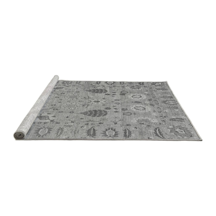 Sideview of Machine Washable Oriental Gray Traditional Rug, wshabs1650gry