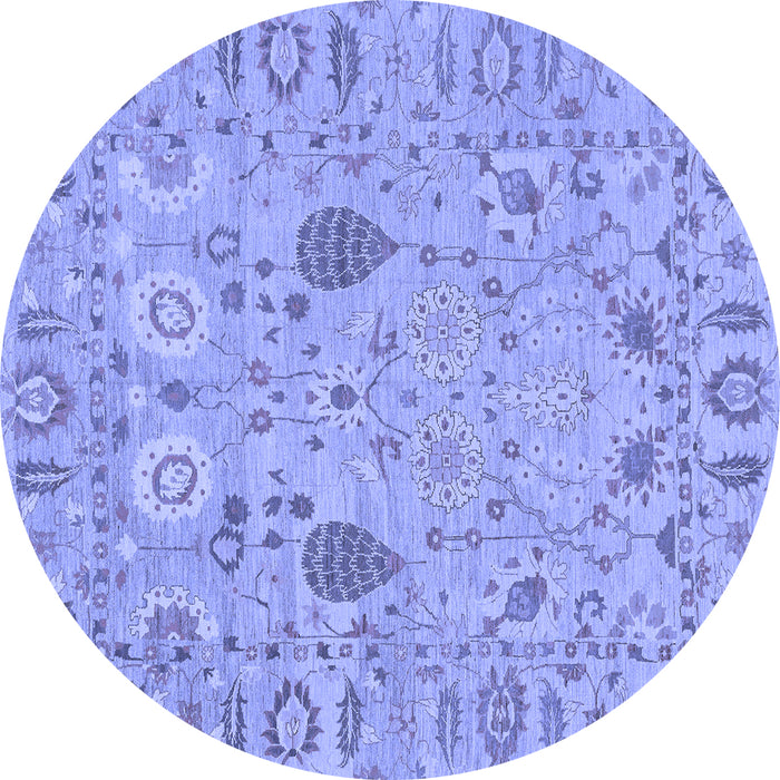 Round Oriental Blue Traditional Rug, abs1650blu