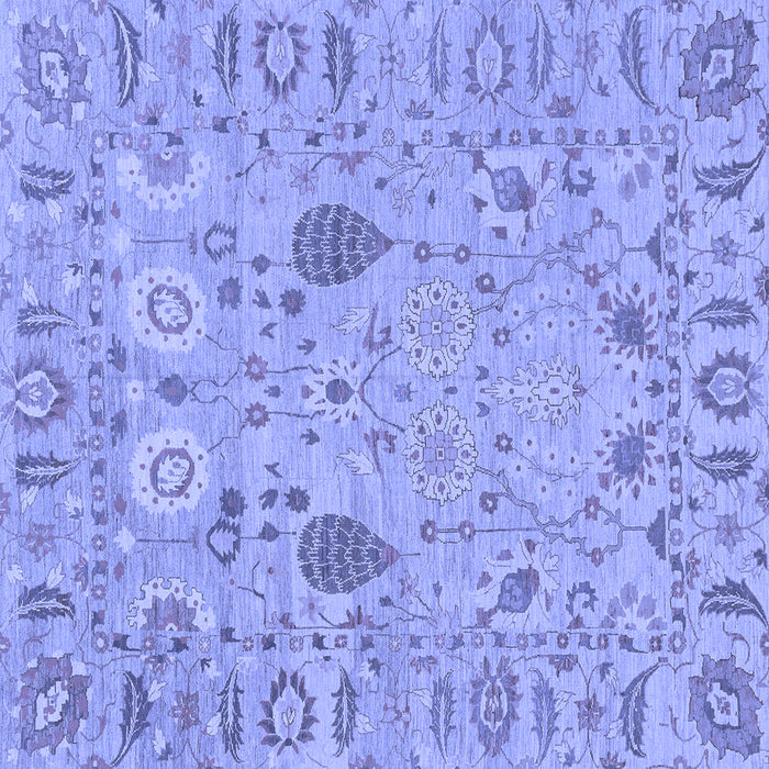 Square Machine Washable Oriental Blue Traditional Rug, wshabs1650blu