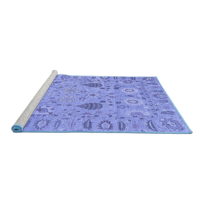 Sideview of Machine Washable Oriental Blue Traditional Rug, wshabs1650blu