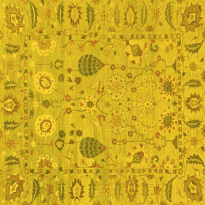 Square Machine Washable Oriental Yellow Traditional Rug, wshabs1650yw