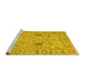 Sideview of Machine Washable Oriental Yellow Traditional Rug, wshabs1650yw