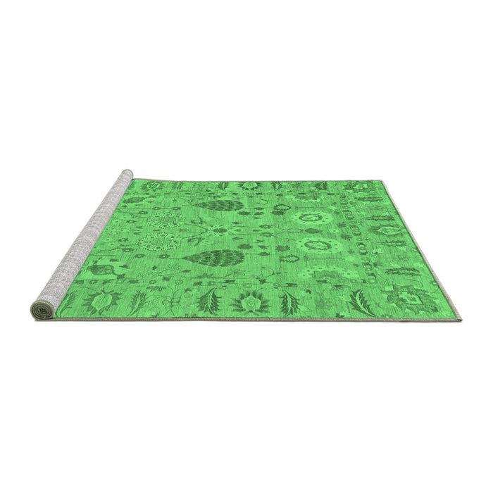 Sideview of Machine Washable Oriental Emerald Green Traditional Area Rugs, wshabs1650emgrn
