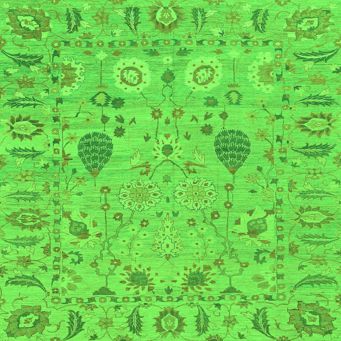 Square Oriental Green Traditional Rug, abs1650grn