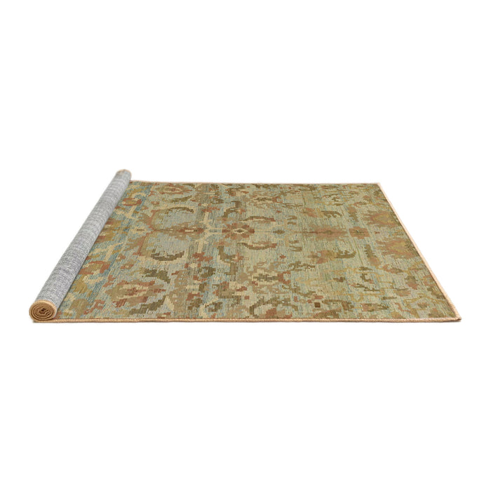 Sideview of Machine Washable Abstract Cinnamon Brown Rug, wshabs1651