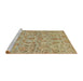 Sideview of Machine Washable Abstract Cinnamon Brown Rug, wshabs1651