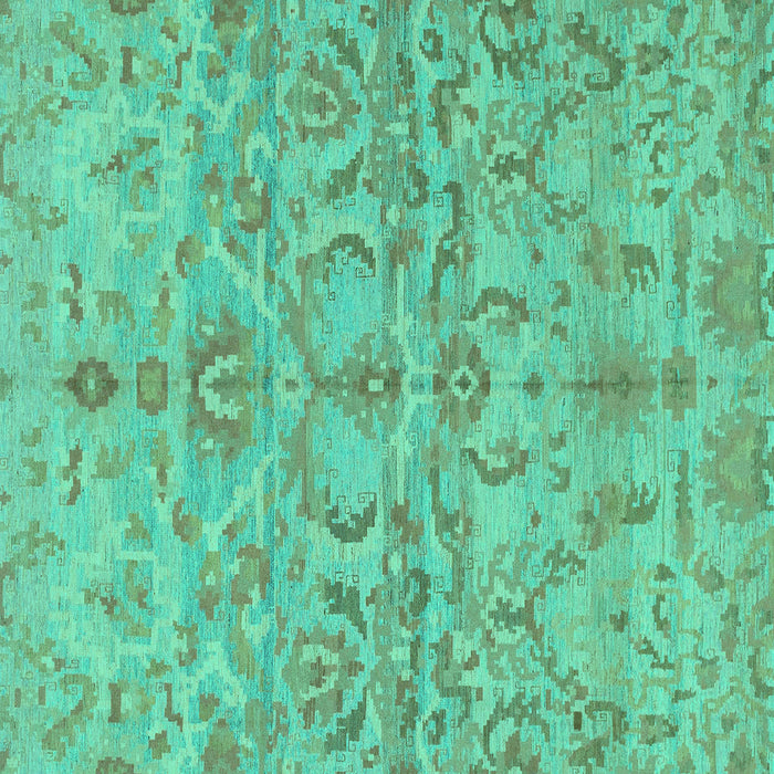 Square Abstract Turquoise Modern Rug, abs1651turq
