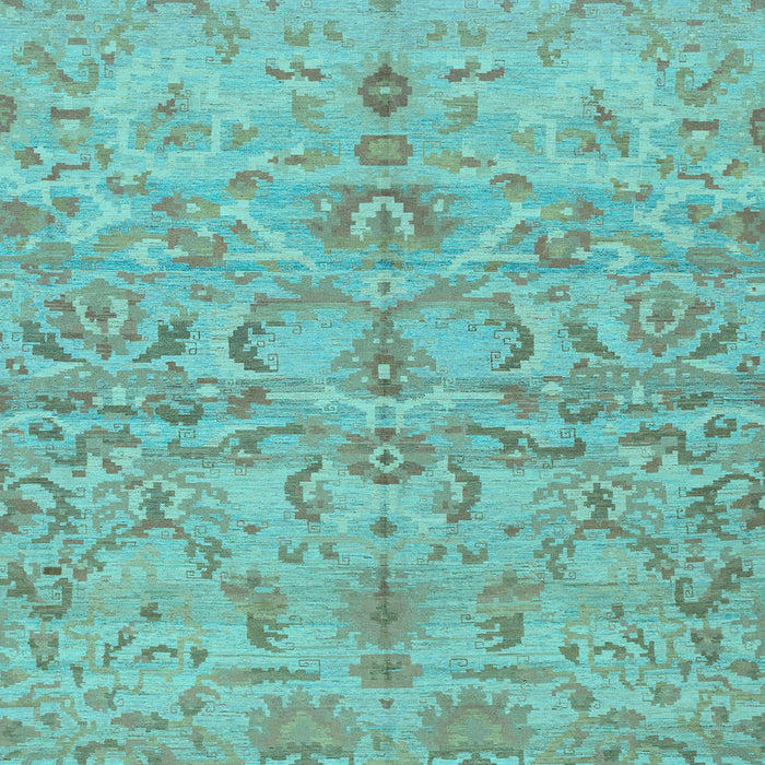 Square Machine Washable Abstract Light Blue Modern Rug, wshabs1651lblu