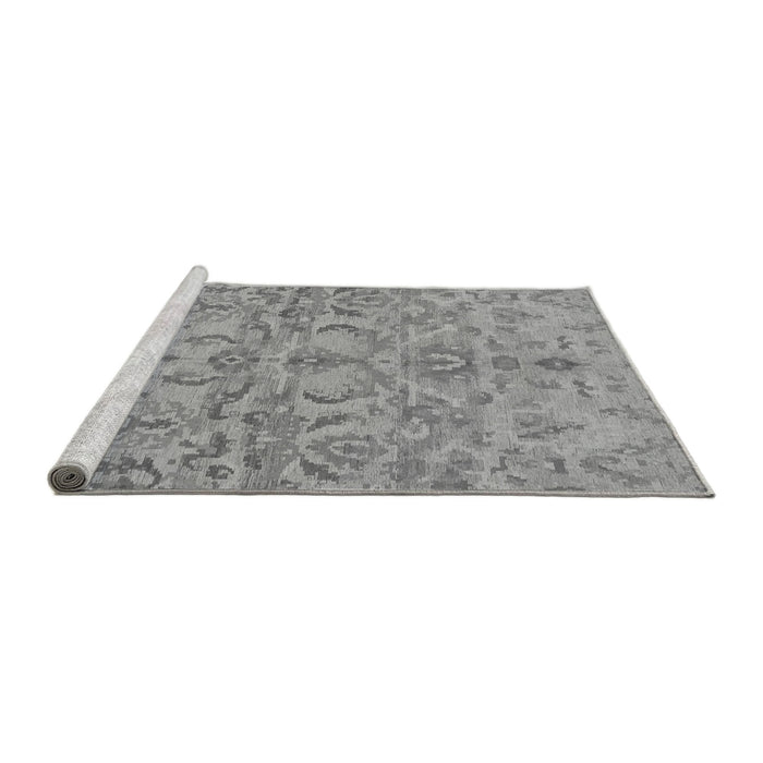 Sideview of Machine Washable Abstract Gray Modern Rug, wshabs1651gry