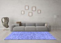 Machine Washable Abstract Blue Modern Rug, wshabs1651blu