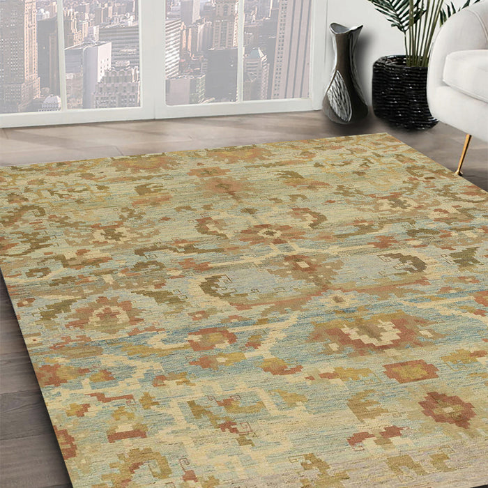 Machine Washable Abstract Cinnamon Brown Rug in a Family Room, wshabs1651
