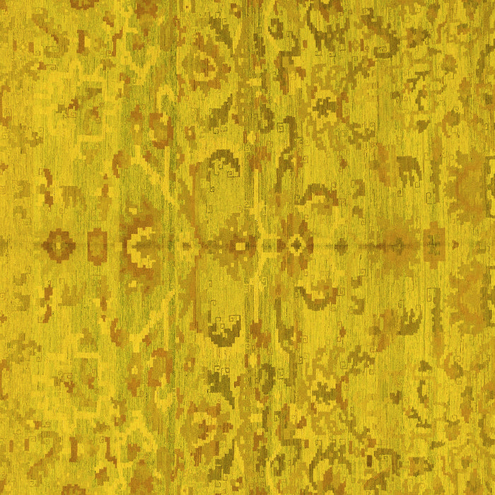 Square Machine Washable Abstract Yellow Modern Rug, wshabs1651yw