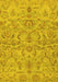 Machine Washable Abstract Yellow Modern Rug, wshabs1651yw