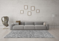 Machine Washable Abstract Gray Modern Rug, wshabs1651gry