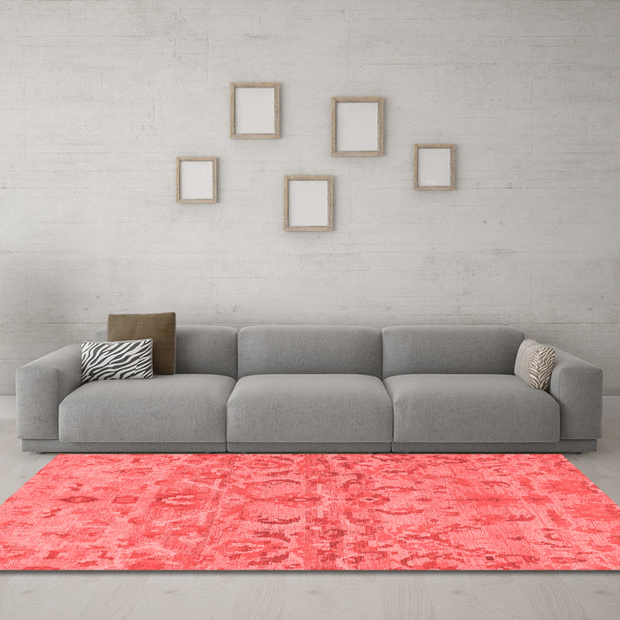 Modern Red Washable Rugs