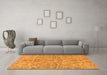 Machine Washable Abstract Orange Modern Area Rugs in a Living Room, wshabs1651org