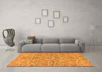 Machine Washable Abstract Orange Modern Rug, wshabs1651org