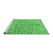 Sideview of Machine Washable Abstract Emerald Green Modern Area Rugs, wshabs1651emgrn