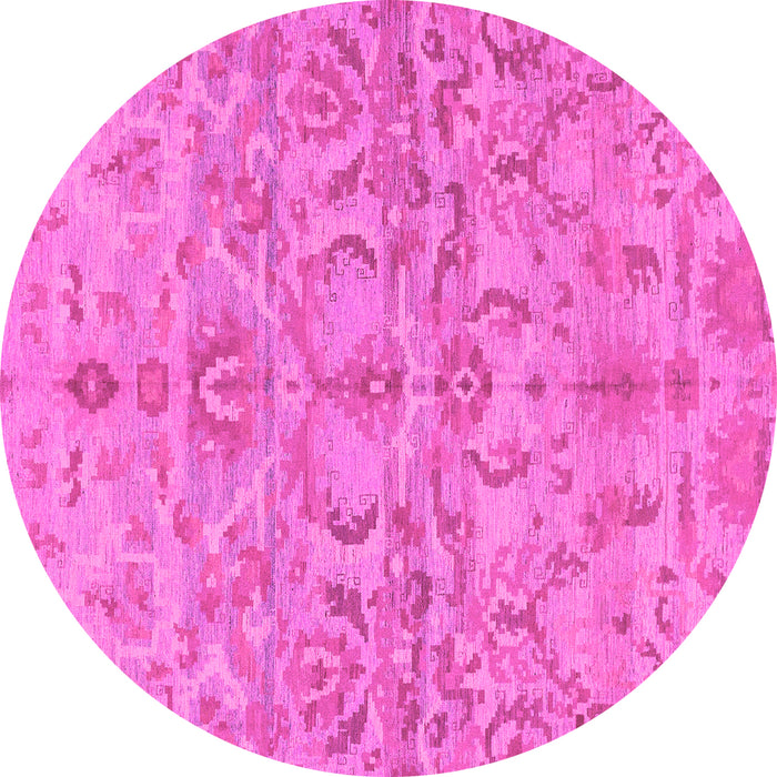 Round Abstract Pink Modern Rug, abs1651pnk