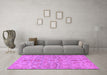 Machine Washable Abstract Purple Modern Area Rugs in a Living Room, wshabs1651pur