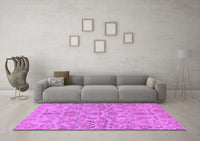 Machine Washable Abstract Purple Modern Rug, wshabs1651pur