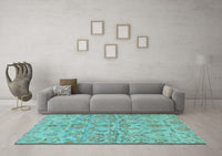 Machine Washable Abstract Light Blue Modern Rug, wshabs1651lblu