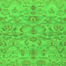 Square Machine Washable Abstract Green Modern Area Rugs, wshabs1651grn