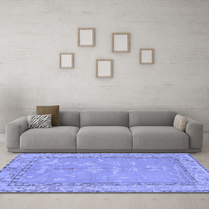 Machine Washable Abstract Blue Modern Rug in a Living Room, wshabs1652blu