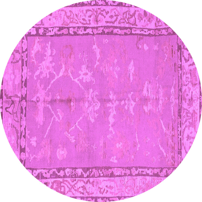 Round Machine Washable Abstract Purple Modern Area Rugs, wshabs1652pur