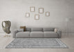 Machine Washable Abstract Gray Modern Rug in a Living Room,, wshabs1652gry