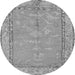 Round Abstract Gray Modern Rug, abs1652gry