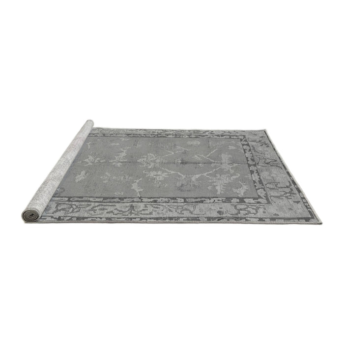 Sideview of Machine Washable Abstract Gray Modern Rug, wshabs1652gry