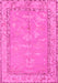 Machine Washable Abstract Pink Modern Rug, wshabs1652pnk